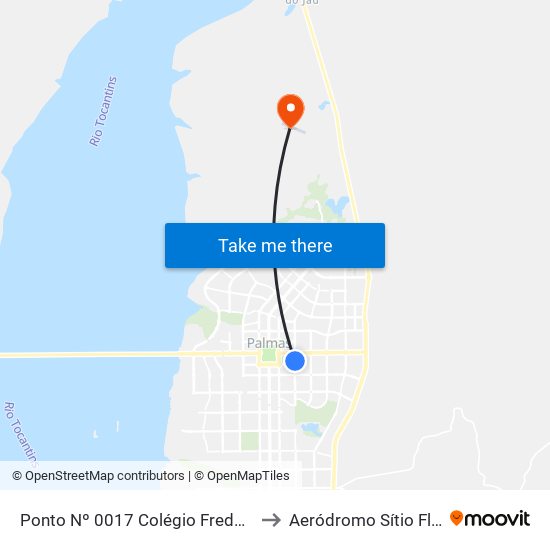 Ponto Nº 0017 Colégio Frederico to Aeródromo Sítio Flyer map