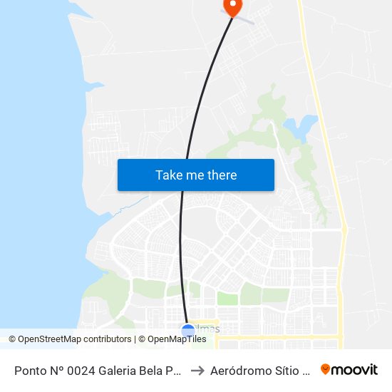 Av. Ns 1, 77 Q103 | Galeria Bela Palmas to Aeródromo Sítio Flyer map