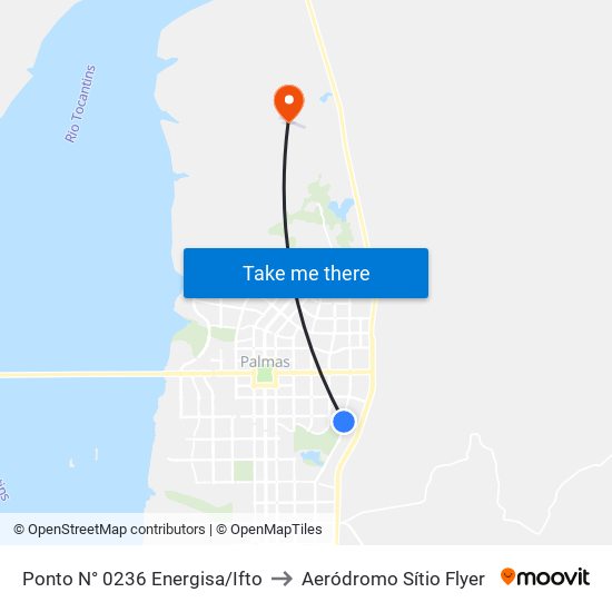Ponto N° 0236 Energisa/Ifto to Aeródromo Sítio Flyer map