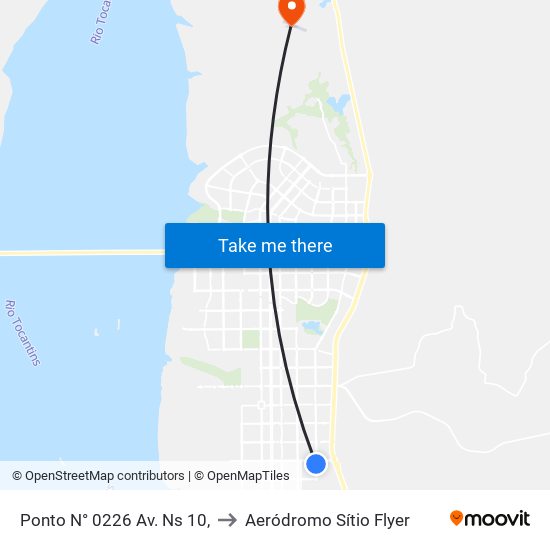 Ponto N° 0226 Av. Ns 10, to Aeródromo Sítio Flyer map