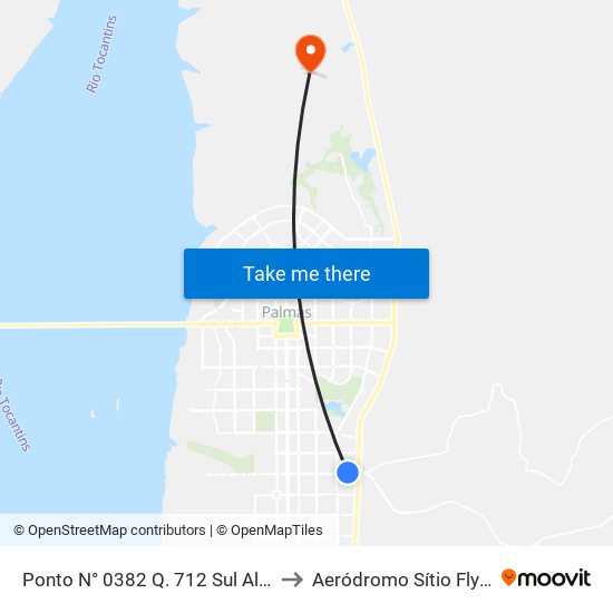 Ponto N° 0382 Q. 712 Sul Al. 1 to Aeródromo Sítio Flyer map