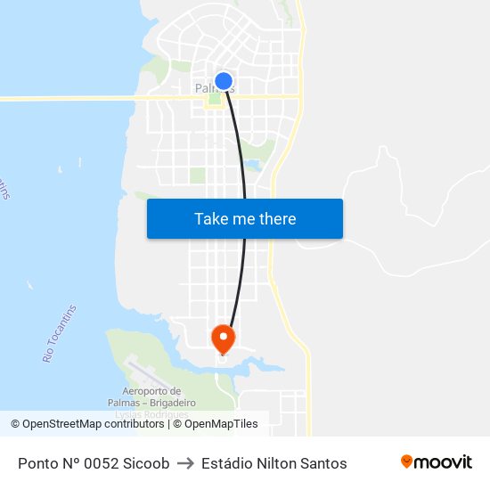 Ponto Nº 0052 Sicoob to Estádio Nilton Santos map