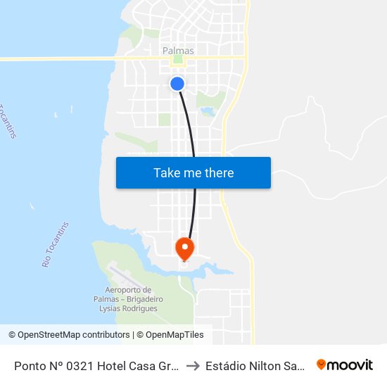 Ponto Nº 0321 Hotel Casa Grande to Estádio Nilton Santos map