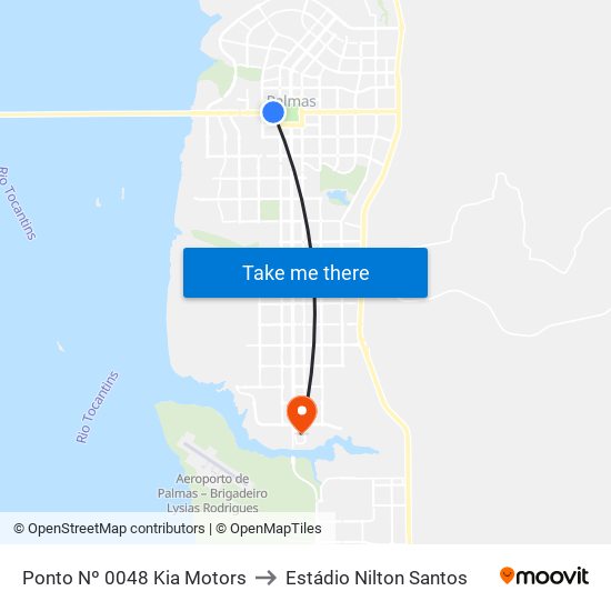 Ponto Nº 0048 Kia Motors to Estádio Nilton Santos map