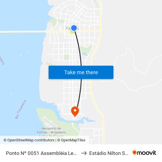 Av. Lo 2, 521 | Assembléia Legislativa Do Tocantins to Estádio Nilton Santos map