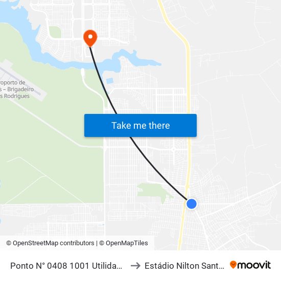 Ponto N° 0408 1001 Utilidades to Estádio Nilton Santos map
