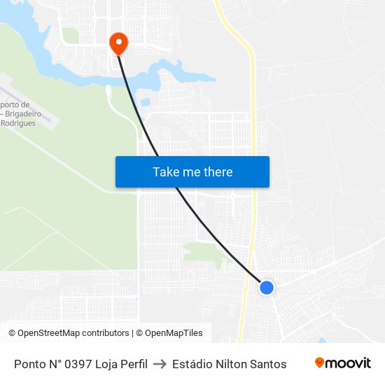 Ponto N° 0397 Loja Perfil to Estádio Nilton Santos map