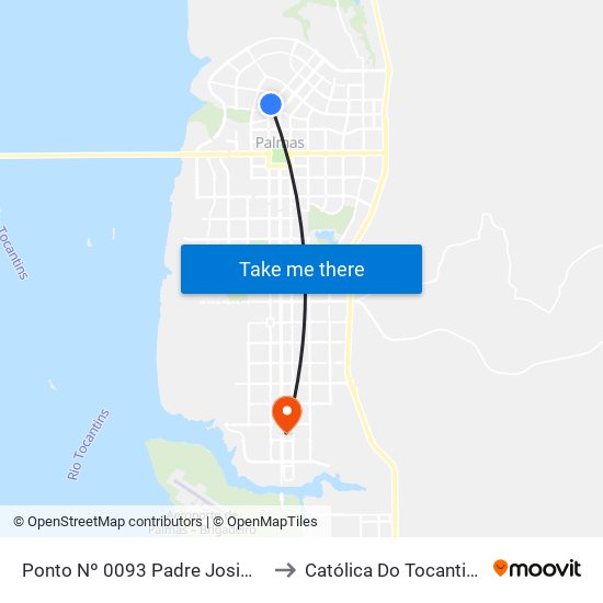 Ponto Nº 0093 Padre Josimo to Católica Do Tocantins map