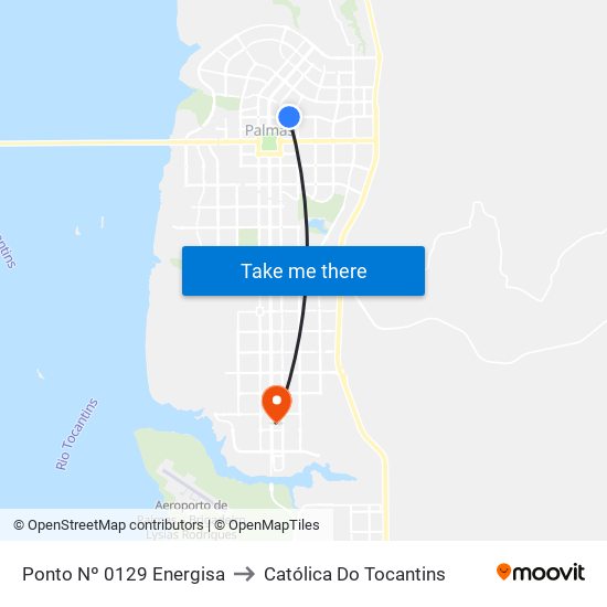 Ponto Nº 0129 Energisa to Católica Do Tocantins map