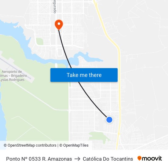 Ponto Nº 0533 R. Amazonas to Católica Do Tocantins map