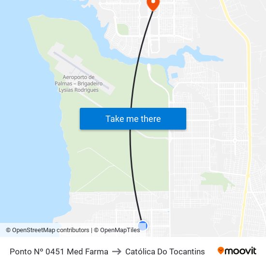 Ponto Nº 0451 Med Farma to Católica Do Tocantins map