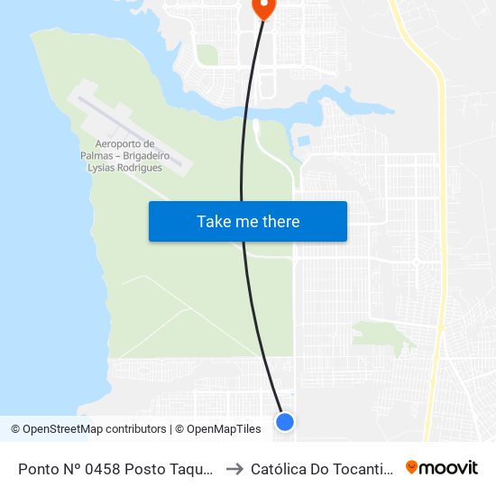 Ponto Nº 0458 Posto Taquari to Católica Do Tocantins map