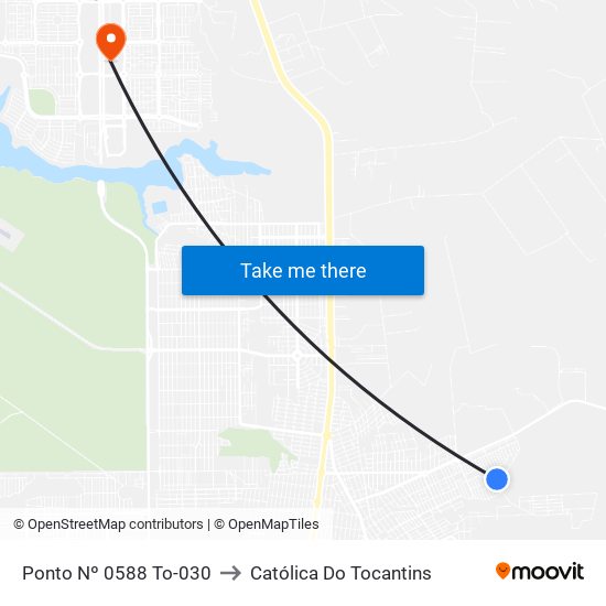 Ponto Nº 0588 To-030 to Católica Do Tocantins map