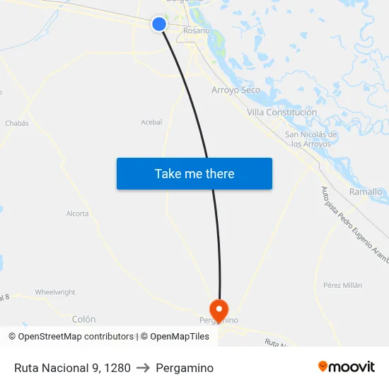 Ruta Nacional 9, 1280 to Pergamino map