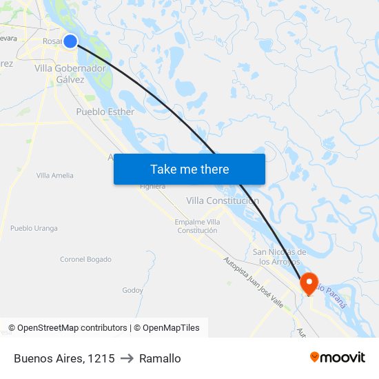 Buenos Aires, 1215 to Ramallo map