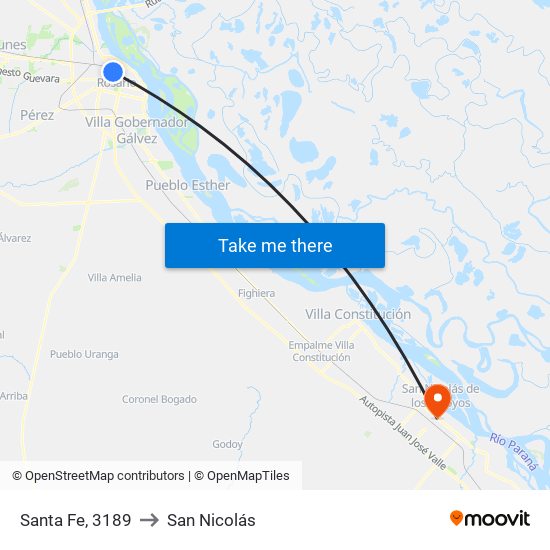 Santa Fe, 3189 to San Nicolás map