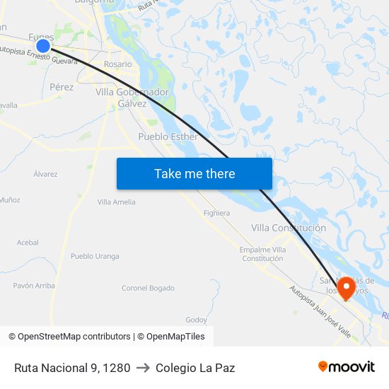 Ruta Nacional 9, 1280 to Colegio La Paz map