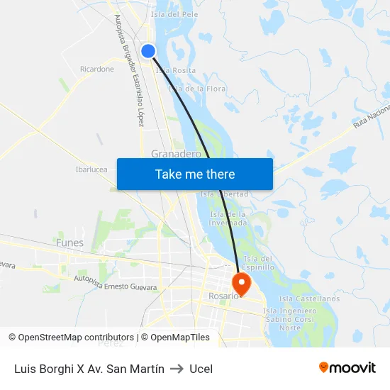 Luis Borghi X Av. San Martín to Ucel map