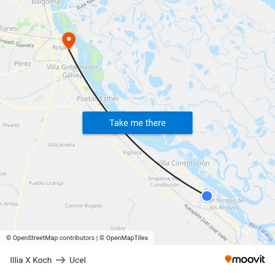 Illia X Koch to Ucel map
