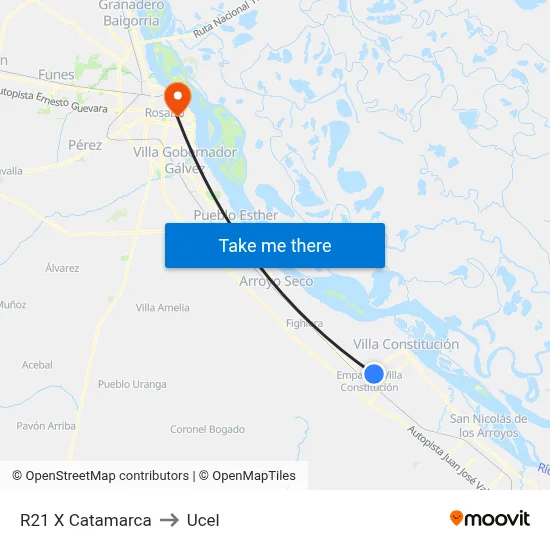 R21 X Catamarca to Ucel map