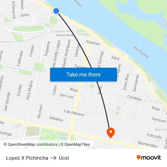 Lopez X Pichincha to Ucel map