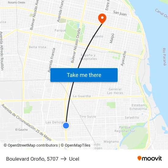 Boulevard Oroño, 5707 to Ucel map