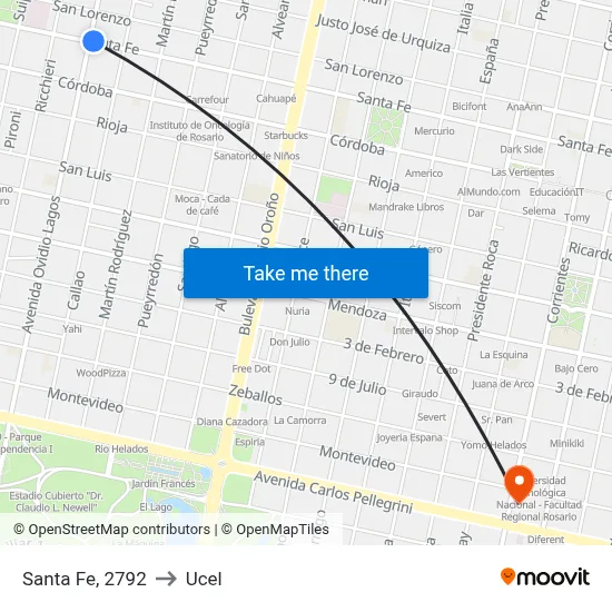 Santa Fe, 2792 to Ucel map