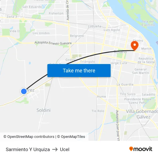 Sarmiento Y Urquiza to Ucel map