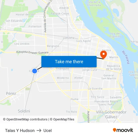 Talas Y Hudson to Ucel map