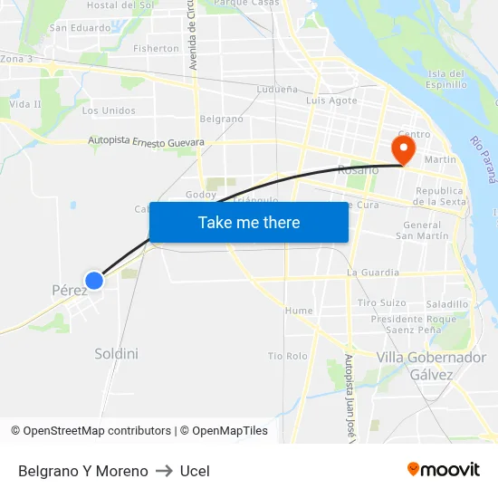 Belgrano Y Moreno to Ucel map