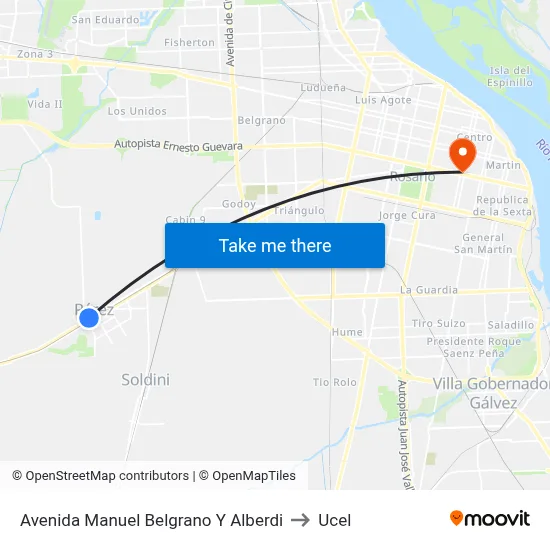 Avenida Manuel Belgrano Y Alberdi to Ucel map