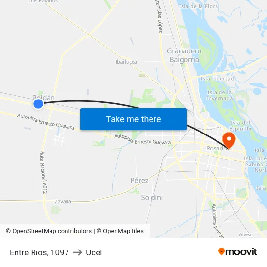 Entre Ríos, 1097 to Ucel map