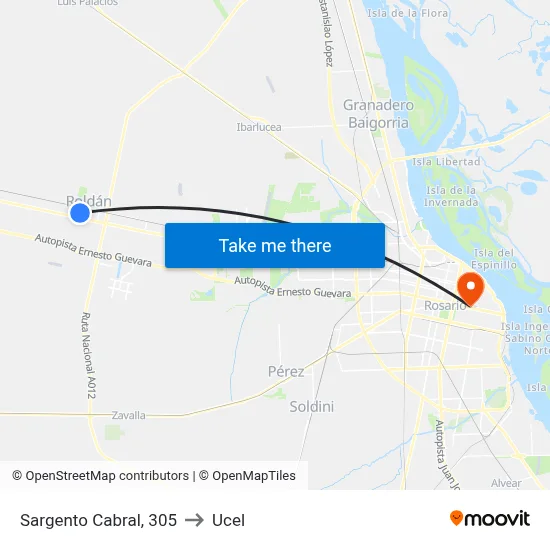 Sargento Cabral, 305 to Ucel map