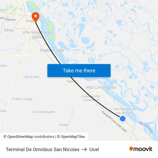 Terminal De Omnibus San Nicolas to Ucel map
