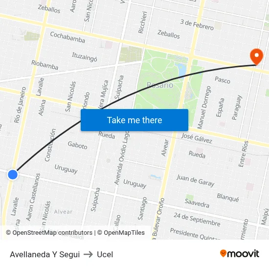 Avellaneda Y Segui to Ucel map