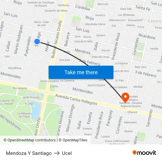 Mendoza Y Santiago to Ucel map