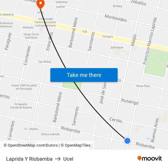 Laprida Y Riobamba to Ucel map