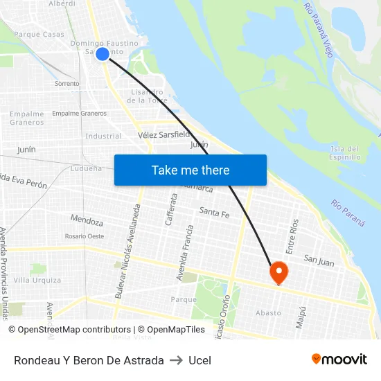 Rondeau Y Beron De Astrada to Ucel map