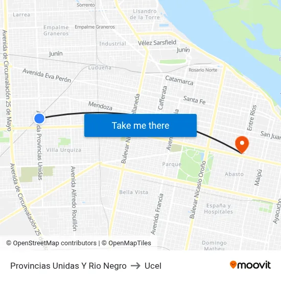 Provincias Unidas Y Rio Negro to Ucel map