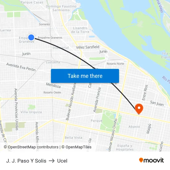 J. J. Paso Y Solis to Ucel map