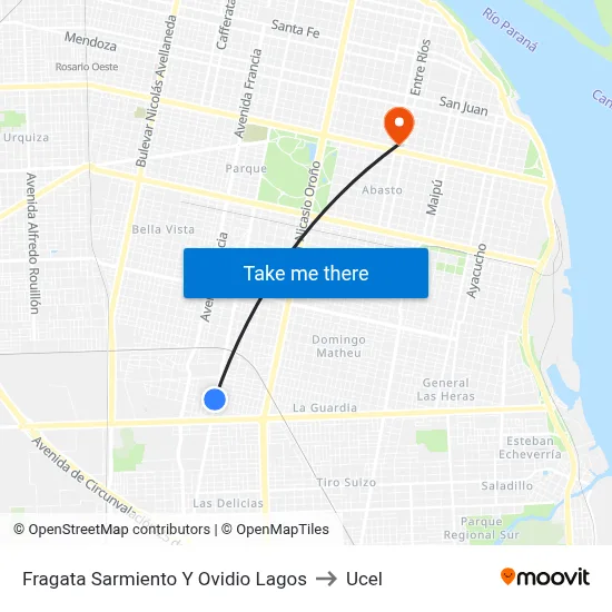 Fragata Sarmiento Y Ovidio Lagos to Ucel map