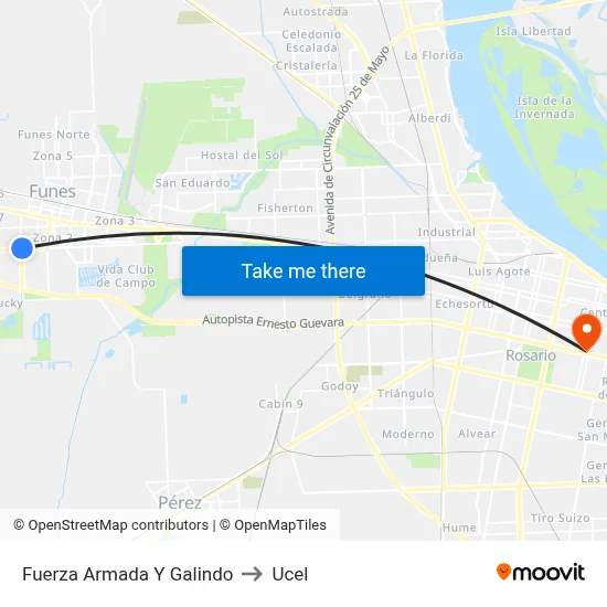 Fuerza Armada Y Galindo to Ucel map