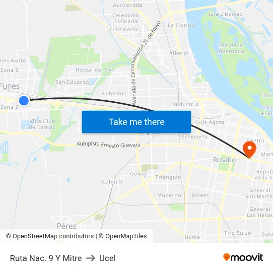 Ruta Nac. 9 Y Mitre to Ucel map