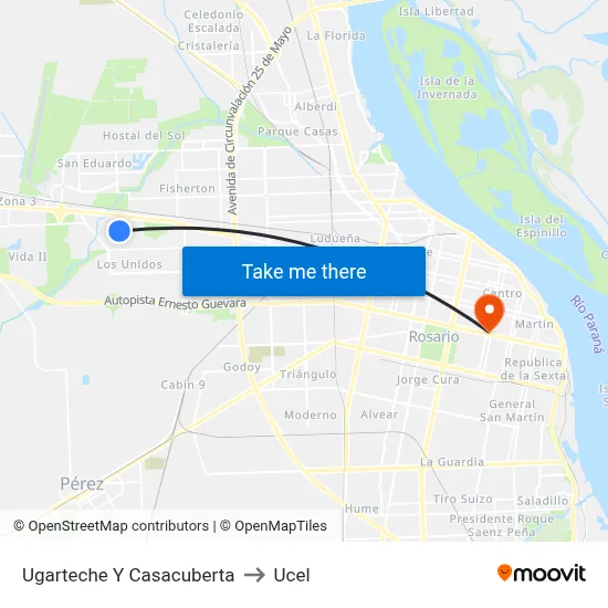 Ugarteche Y Casacuberta to Ucel map