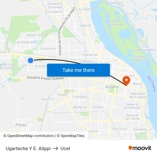 Ugarteche Y E. Alippi to Ucel map