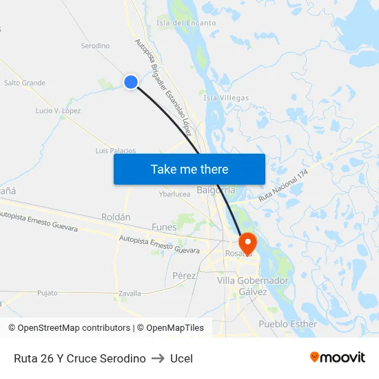 Ruta 26 Y Cruce Serodino to Ucel map