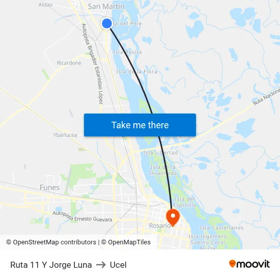 Ruta 11 Y Jorge Luna to Ucel map