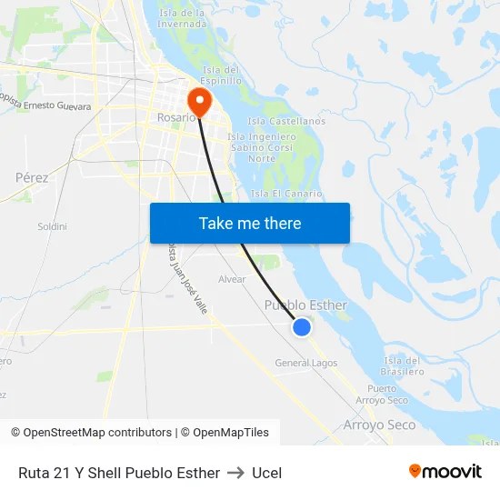 Ruta 21 Y Shell Pueblo Esther to Ucel map