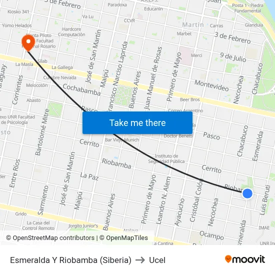 Esmeralda Y Riobamba (Siberia) to Ucel map