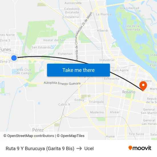 Ruta 9 Y Burucuya (Garita 9 Bis) to Ucel map